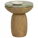 Orina Sage and Brown Outdoor Round End Table