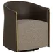 Aria Gellar Earth and Eglinton Espresso Upholstered Swivel Lounge Chair