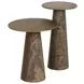 Lunara Gold and Antique Brown Round High End Table