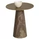 Lunara Gold and Antique Brown Round Low End Table