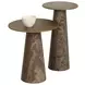 Lunara Gold and Antique Brown Round Low End Table