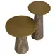 Lunara Gold and Antique Brown Round Low End Table