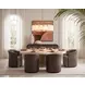 Aria Gellar Earth and Eglinton Espresso Upholstered Swivel Lounge Chair