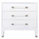 Amber Textured White Linen Soft Close 3 Drawer Side Table