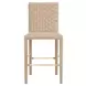 Burbank Natural Rope Basketweave Pattern Counter Height Stool With Antique Brass Stretcher