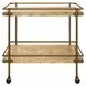 Cash Matte Burl Wood Bar Cart