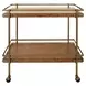 Cash Dark Burl Wood And Antique Brass Bar Cart