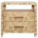 Hancock Matte Burl Wood Soft Close 2 Drawer Side Table