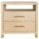 Hancock Natural Grasscloth Soft Close 2 Drawer Side Table