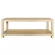 Patricia Natural Grasscloth Coffee Table With Antique Brass Foot Caps