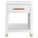 Pelham Matte White Lacquer Soft Close 1 Drawer Side Table