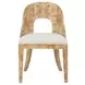 Rafferty White Linen Performance Fabric Dining Chair With Matte Burl Wood Frame