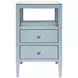 Roscoe Textured Light Blue Linen Soft Close 2 Drawer Side Table
