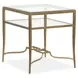 Serenelle Burnished Brass Rectangular Glass Top Occassional Table Set
