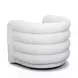 Curves Cream Performance Fabric Upholstered Swivel Accent Chair
