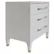 Amber Light Grey Faux Shagreen Soft Close 3 Drawer Side Table