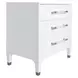 Amber Textured White Linen Soft Close 3 Drawer Side Table