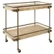Cash Matte Burl Wood Bar Cart
