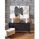 Colt Black Painted Grasscloth 4 Door Buffet