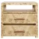 Hancock Matte Burl Wood Soft Close 2 Drawer Side Table