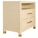 Hancock Natural Grasscloth Soft Close 2 Drawer Side Table