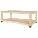 Patricia Natural Grasscloth Coffee Table With Antique Brass Foot Caps