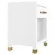 Pelham Matte White Lacquer Soft Close 1 Drawer Side Table