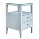 Roscoe Textured Light Blue Linen Soft Close 2 Drawer Side Table