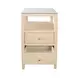 Roscoe Natural Grasscloth Soft Close 2 Drawer Side Table