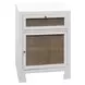 Ruth White Lacquer 1 Door Cabinet with 1 Drawer