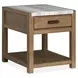 Plum Creek Sierra Brown Rectangular Marble Top End Table
