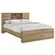 Vega Natural Oak Melamine Queen Bookcase Bed