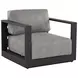 Tavira Lanikai Salt and Pepper Performance Fabric Upholstered Outdoor Arm Chair