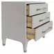 Amber Light Grey Faux Shagreen Soft Close 3 Drawer Side Table