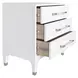 Amber Textured White Linen Soft Close 3 Drawer Side Table