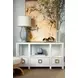 Janna White Linen Curved Base Stool In Cerused Oak Frame
