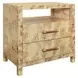 Hancock Matte Burl Wood Soft Close 2 Drawer Side Table