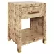 Pelham Matte Burl Wood Soft Close 1 Drawer Side Table