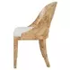 Rafferty White Linen Performance Fabric Dining Chair With Matte Burl Wood Frame