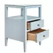 Roscoe Textured Light Blue Linen Soft Close 2 Drawer Side Table