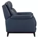 Rawling York Navy Leather Pushback Recliner with Nailhead Trim