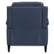 Rawling York Navy Leather Pushback Recliner with Nailhead Trim