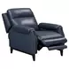 Rawling York Navy Leather Pushback Recliner with Nailhead Trim