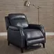 Rawling York Navy Leather Power Recliner with Nailhead Trim and USB Charging