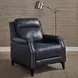 Rawling York Navy Leather Power Recliner with Nailhead Trim and USB Charging