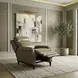 Westbury York Sand Leather Pushback Recliner with Nailhead Trim