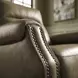 Westbury York Sand Leather Pushback Recliner with Nailhead Trim