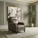 Westbury York Sand Leather Pushback Recliner with Nailhead Trim
