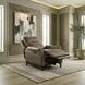 Westbury York Sand Leather Triple Power Recliner with USB Charging and Nailhead Trim