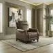 Westbury York Sand Leather Triple Power Recliner with USB Charging and Nailhead Trim